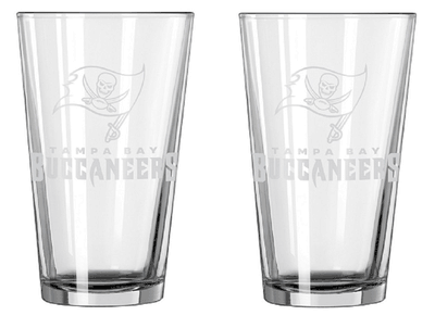 Tampa Bay Buccaneers Pint Glass Frost Design 2 Piece Set