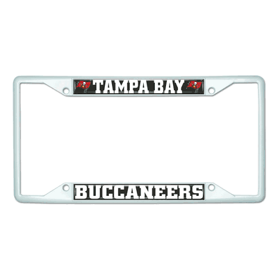Tampa Bay Buccaneers White Metal License Plate Frame