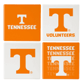 Tennessee Volunteers 4 Piece Coaster Set with Wood Caddy Tennessee Volunteers 4 Piece Coaster Set with Wood Caddy