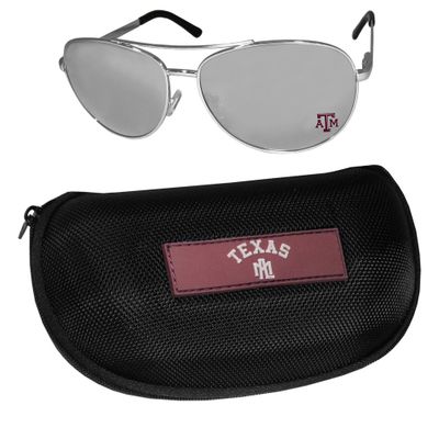 Texas A & M Aggies Aviator Sunglasses and Zippered Carrying Case