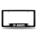 Texas A&M Aggies Carbon Fiber Chrome Automotive License Plate Frame Texas A&M Aggies Carbon Fiber Chrome Automotive License Plate Frame