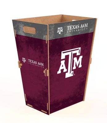 Texas A&M Large Wooden Trash Bin