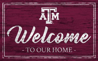 Texas A&M University Team Color Welcome Sign - 11x19