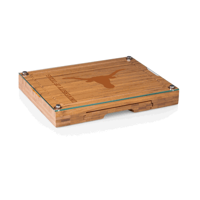 Texas Longhorns - Concerto Glass Top Cheese Cutting Board & Tools Set