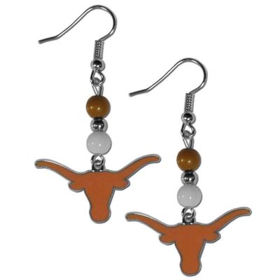 Texas Longhorns Fan Bead Dangle Earrings