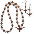 Texas Longhorns Fan Bead Earrings and Necklace Set Texas Longhorns Fan Bead Earrings and Necklace Set