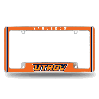 Texas-Rio Grande Valley Vaqueros Chrome Automotive License Plate Frame