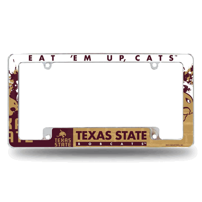 Texas State Bobcats Primary Chrome Automotive License Plate Frame