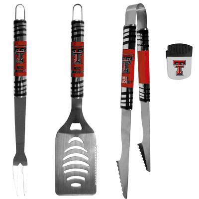Texas Tech Raiders 3 pc BBQ Set and Chip Clip