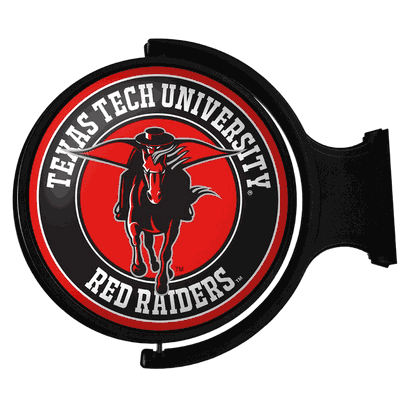 Texas Tech Rotating LED Team Spirit Wall Sign-Secondary Logo