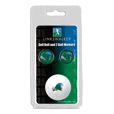 Tulane University Green Wave Golf Ball And Team Ball Markers Gift Pack