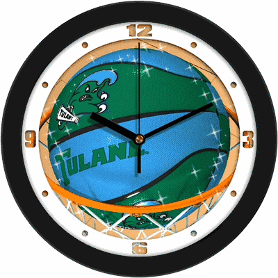 Tulane University Green Wave Slam Dunk Wall Clock