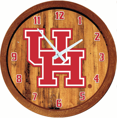 University of Houston Cougars 20" Barrel Team Logo Wall Clock-Primary Logo-Color