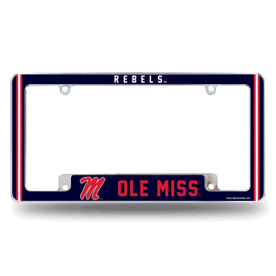 University of Mississippi Ole Miss Chrome Auto License Plate Frame
