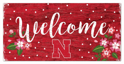 University of Nebraska Welcome Floral Sign - 6x12