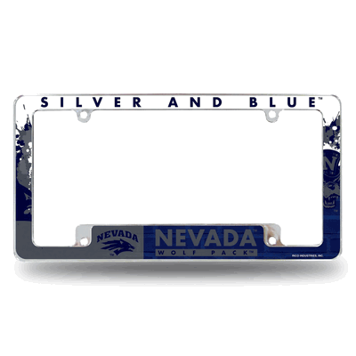University of Nevada Reno Wolf Pack Primary Chrome License Plate Frame