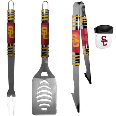 USC Trojans 3 pc BBQ Set and Chip Clip