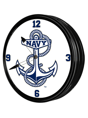 USNA Navy Midshipmen 19"LED Team Spirit Clock-Anchor