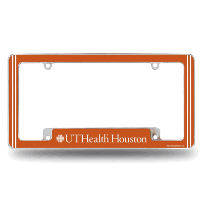 UT Health Science Center-Houston Chrome Automotive License Plate Frame