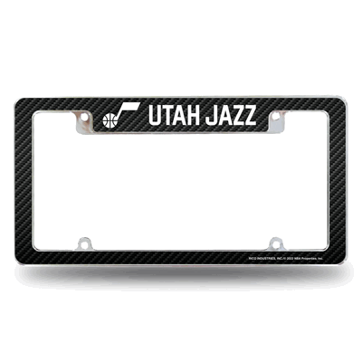 Utah Jazz Black 12" x 6" Chrome Automotive License Plate Frame