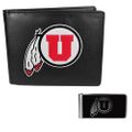 Utah Utes Bi-fold Wallet & Black Money Clip Utah Utes Bi-fold Wallet & Black Money Clip