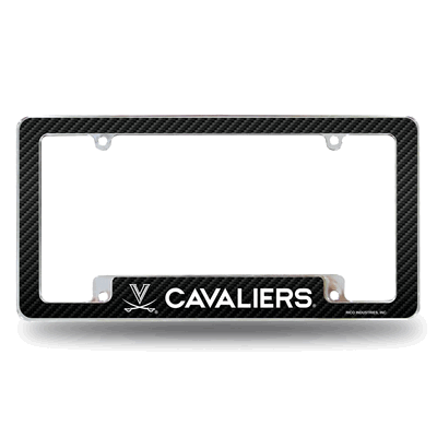 Virginia Cavaliers Carbon Fiber Chrome Automotive License Plate Frame