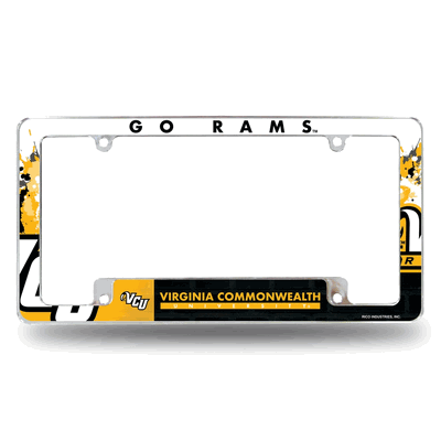 Virginia Commonwealth Rams Primary Chrome Auto License Plate Frame