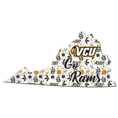 Virginia Commonwealth University 12" Floral State Sign