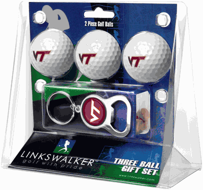 Virginia Tech Hokies 3 Golf Ball And Keychain Bottle Opener Gift Pack