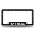 Virginia Tech Hokies Carbon Fiber Chrome Auto License Plate Frame