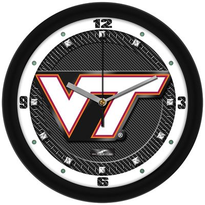 Virginia Tech Hokies Carbon Fiber Textured Wall Clock