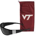 Virginia Tech Hokies Etched Chrome Wrap Sunglasses and Bag