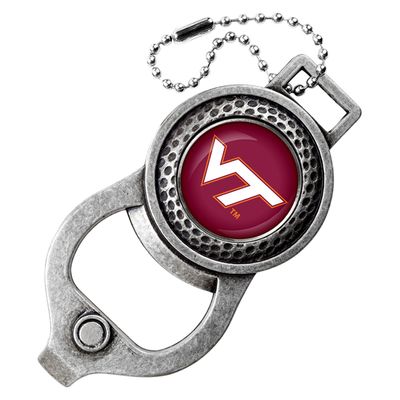 Virginia Tech Hokies Golf Bag Tag with Ball Marker - Antique Nickel