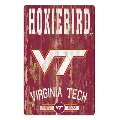 Virginia Tech Hokies "Slogan" Wood Sign