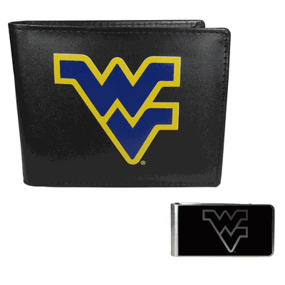W. Virginia Mountaineers Bi-fold Wallet & Black Money Clip
