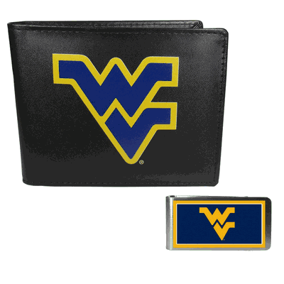 W. Virginia Mountaineers Bi-fold Wallet & Color Money Clip