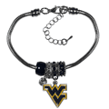 W. Virginia Mountaineers Euro Bead Bracelet W. Virginia Mountaineers Euro Bead Bracelet