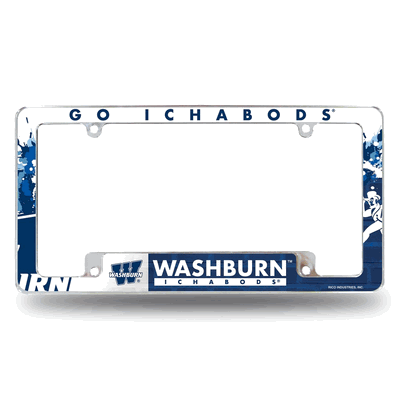 Washburn Ichabods "Go Ichabods" Chrome Automotive License Plate Frame