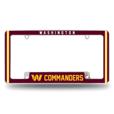 Washington Commanders Classic Chrome Auto License Plate Frame