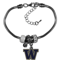 Washington Huskies Euro Bead Bracelet Washington Huskies Euro Bead Bracelet