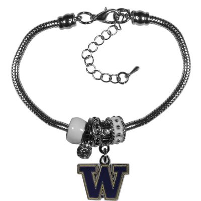 Washington Huskies Euro Bead Bracelet
