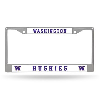 Washington Huskies Premium 12" x 6" Chrome Frame With Plastic Inserts