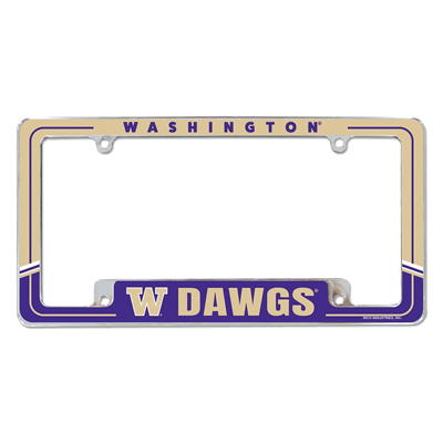 Washington Huskies Two-Tone Chrome Automotive License Plate Frame