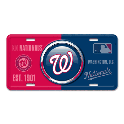 Washington Nationals Embossed Metal License Plate