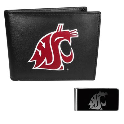 Washington St. Cougars Bi-fold Wallet & Black Money Clip