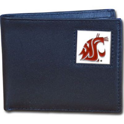 Washington St. Cougars Leather Bi-fold Wallet