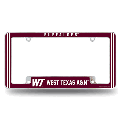 West Texas A&m Buffalos Classic Chrome Automotive License Plate Frame