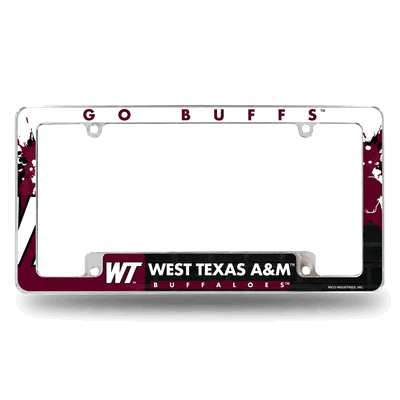 West Texas A&m Buffalos Primary Chrome Automotive License Plate Frame