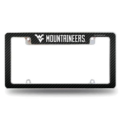 West Virginia Mountaineers Black Chrome Automotive License Plate Frame