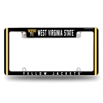 West Virginia State�Yellow Jackets Chrome Auto License Plate Frame